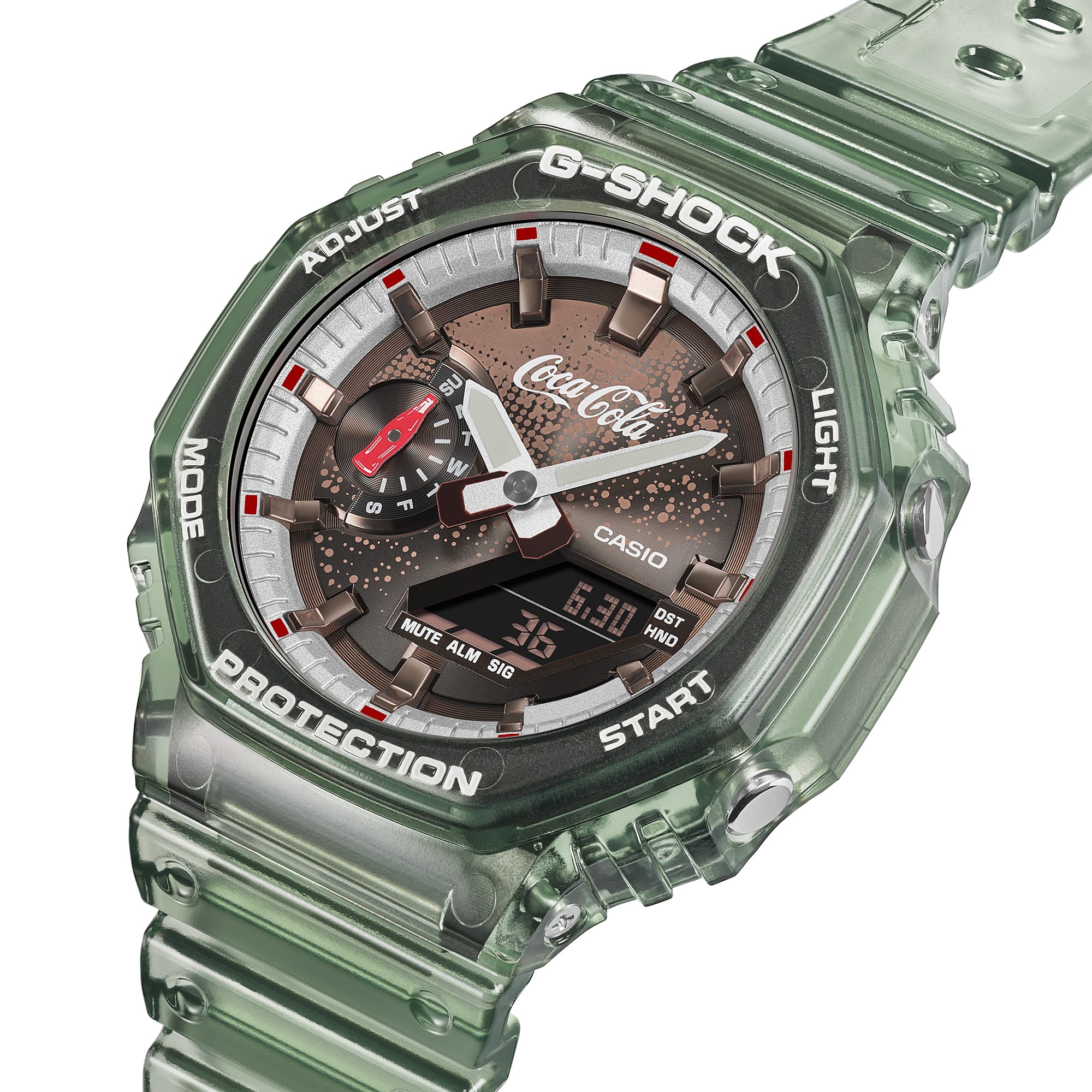 Casio G-Shock GA-2100CC-3A Coca-Cola Limited Edition Carbon Core Guard Dual Display Watch Casio G-Shock GA-2100CC-3A Coca-Cola Limited Edition Carbon Core Guard Dual Display Watch