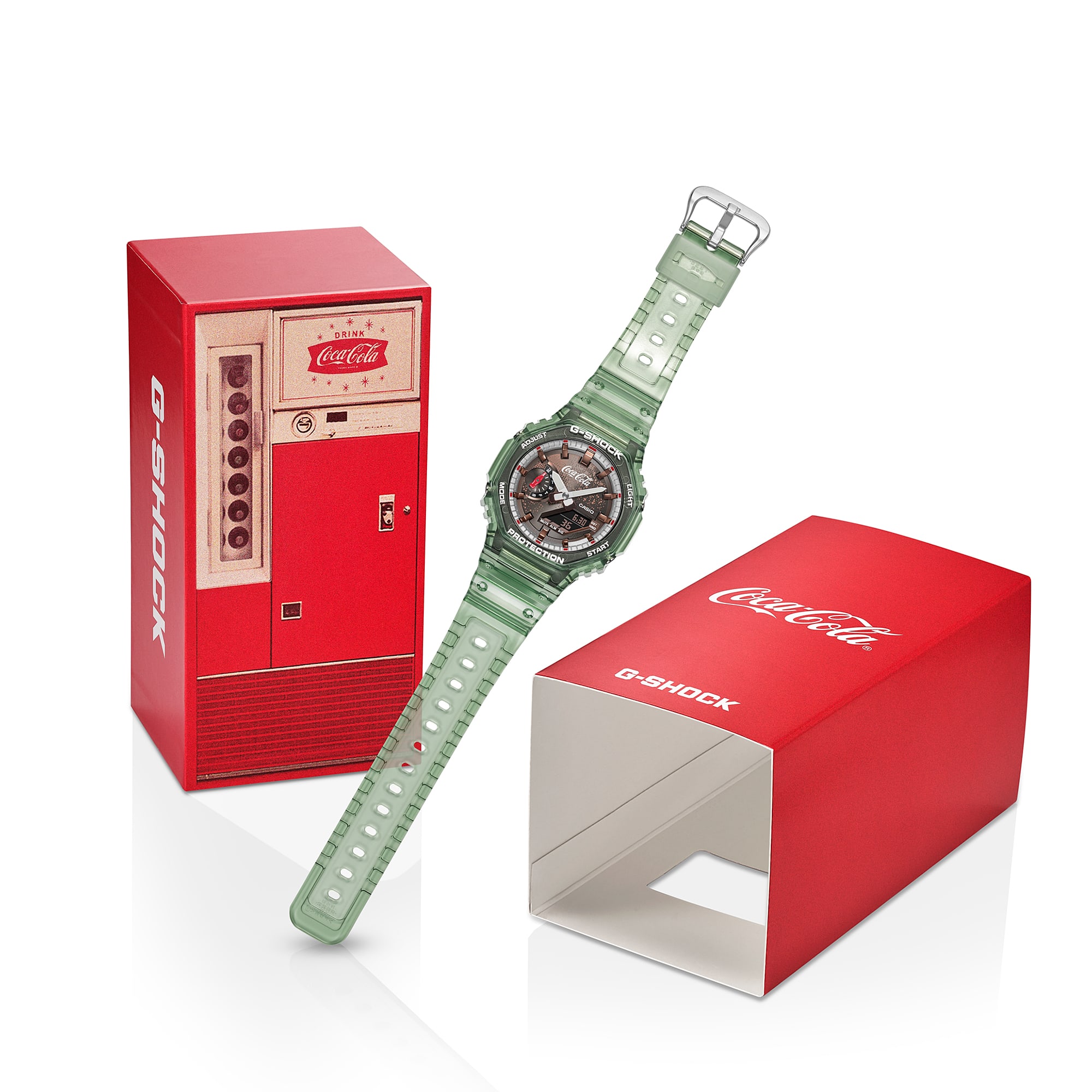 Casio G-Shock GA-2100CC-3A Coca-Cola Limited Edition Carbon Core Guard Dual Display Watch Casio G-Shock GA-2100CC-3A Coca-Cola Limited Edition Carbon Core Guard Dual Display Watch