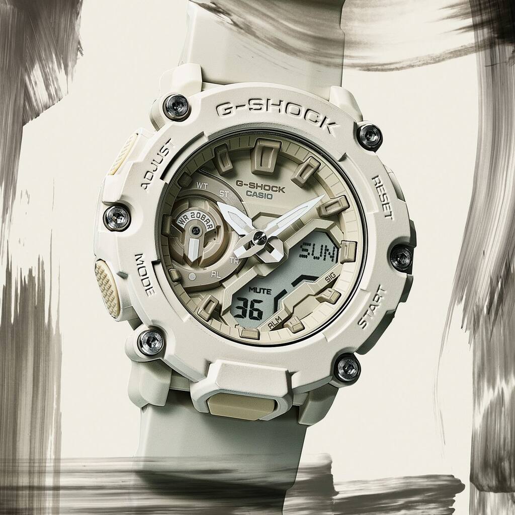 Casio Orologio Sportivo GA-2200GC-7AER | Analogico-Digitale | Grigio Seta | Fibra Di Carbonio | Sub 200m | Cronometro E Sveglia