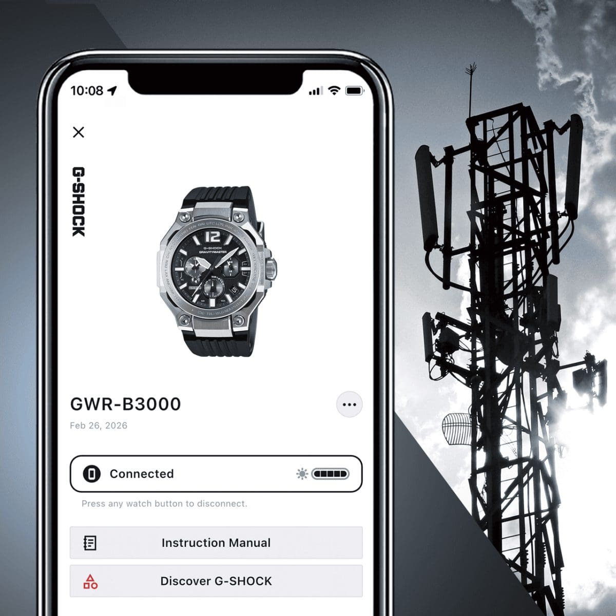 GWR-B3000-1A Solar-powered timekeeping with radio control and Bluetooth® connectivity