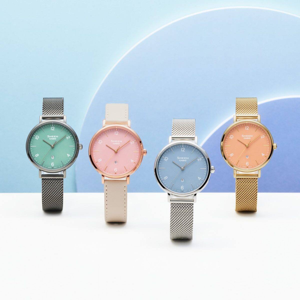 From left: SHE-4562BM-3A, SHE-4562PGL-4A, SHE-4562M-2A, SHE-4562GM-4A