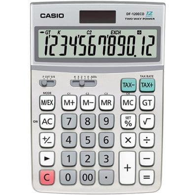 Calcolatrice Da Tavolo Casio Ms-120em 12 Cifre Tx /- Tasto Doppio Zero Colore Blu - 5