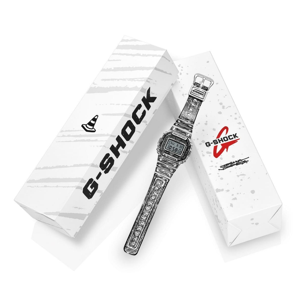 Il modello nato dalla collaborazione tra G-SHOCK e Joshua Vides, il DW-5600JV-7, con confezione speciale.