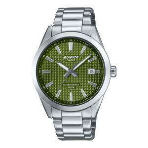 Vista frontale dell'EFV-160D-3AVEF argento con quadrante verde