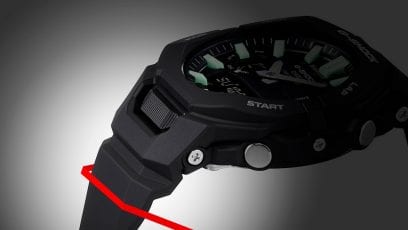 Vista laterale del GBA-950-1AER dove diventa evidente la straordinaria connessione tra cassa e bracciale
