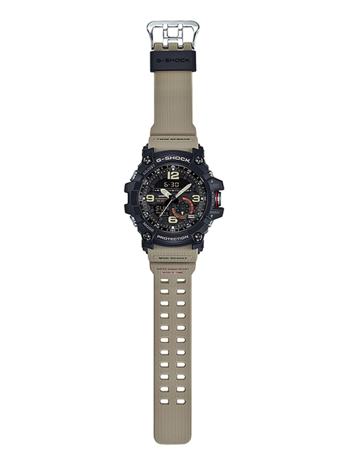 Il bracciale traforato a doppia fila del modello GG-1000-1A5ER presenta una superficie testurizzata con un fine motivo a spina di pesce.