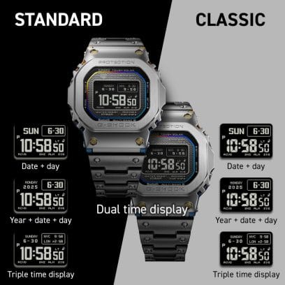 Impostazioni standard e classiche del display digitale dell'orologio da polso G-SHOCK GMW-BZ5000RC-1ER