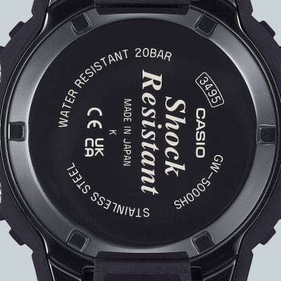 Retro del GW-5000HS - orologio da polso con incisione sul fondello "Shock Resistant"