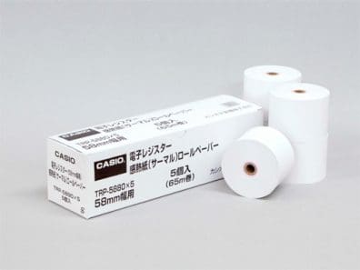 カシオ レジスター+ロールペーパー Amazon | カシオ レジ用ロールペーパー 5個入 RP-4560X5
