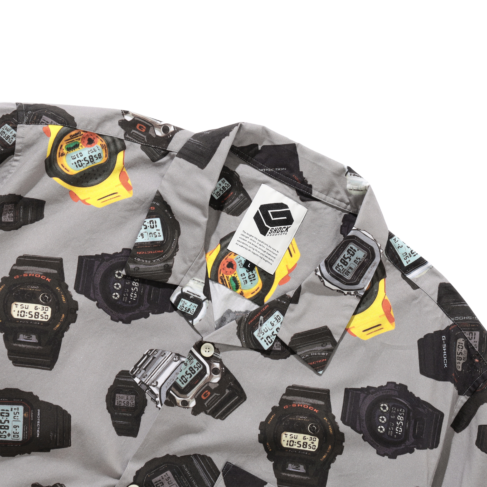 G-PATTERN PRINT OPEN COLLAR SHIRT M | CASIO