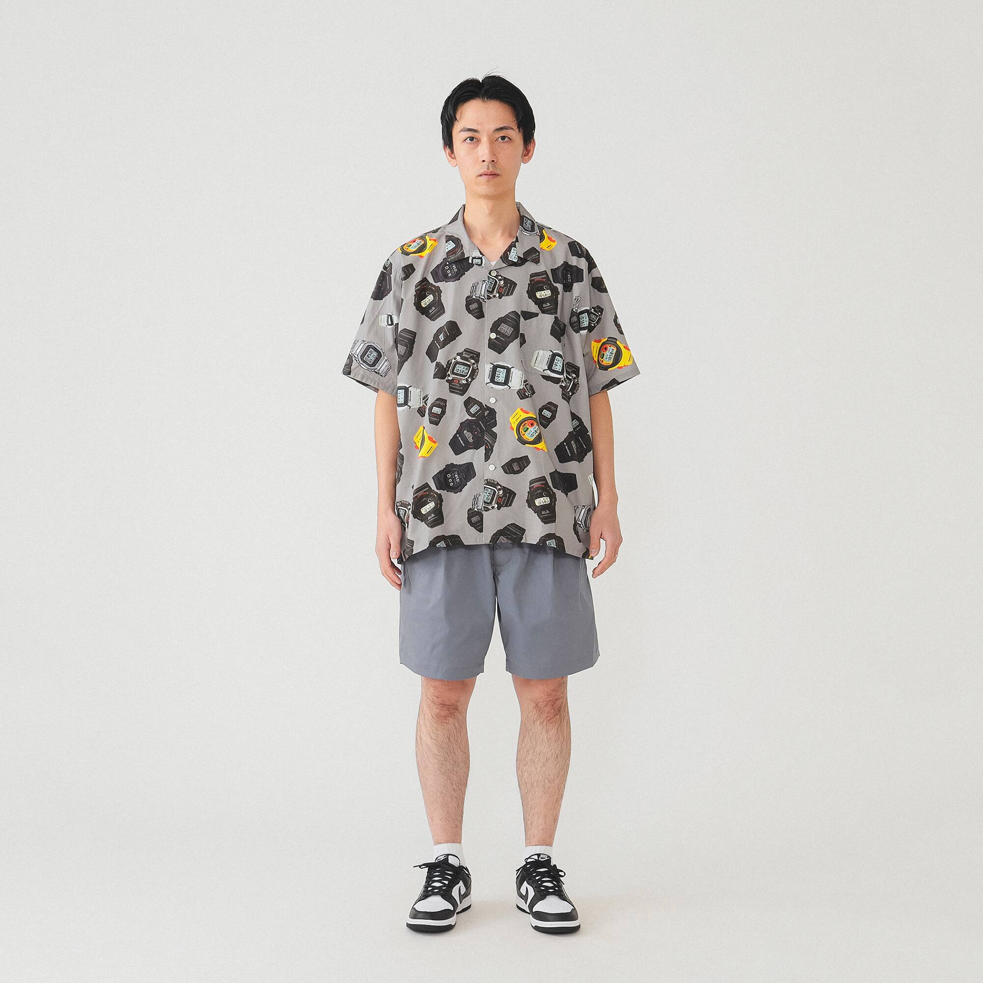 G-PATTERN PRINT OPEN COLLAR SHIRT M | CASIO