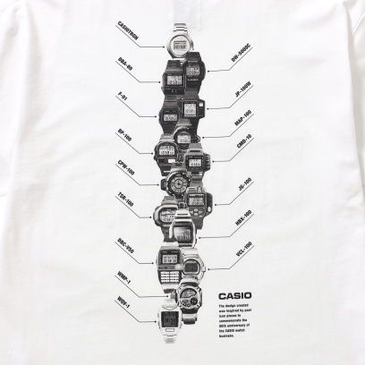 CASIO WATCH 16MODELs T-SHIRT WHITE M | CASIO