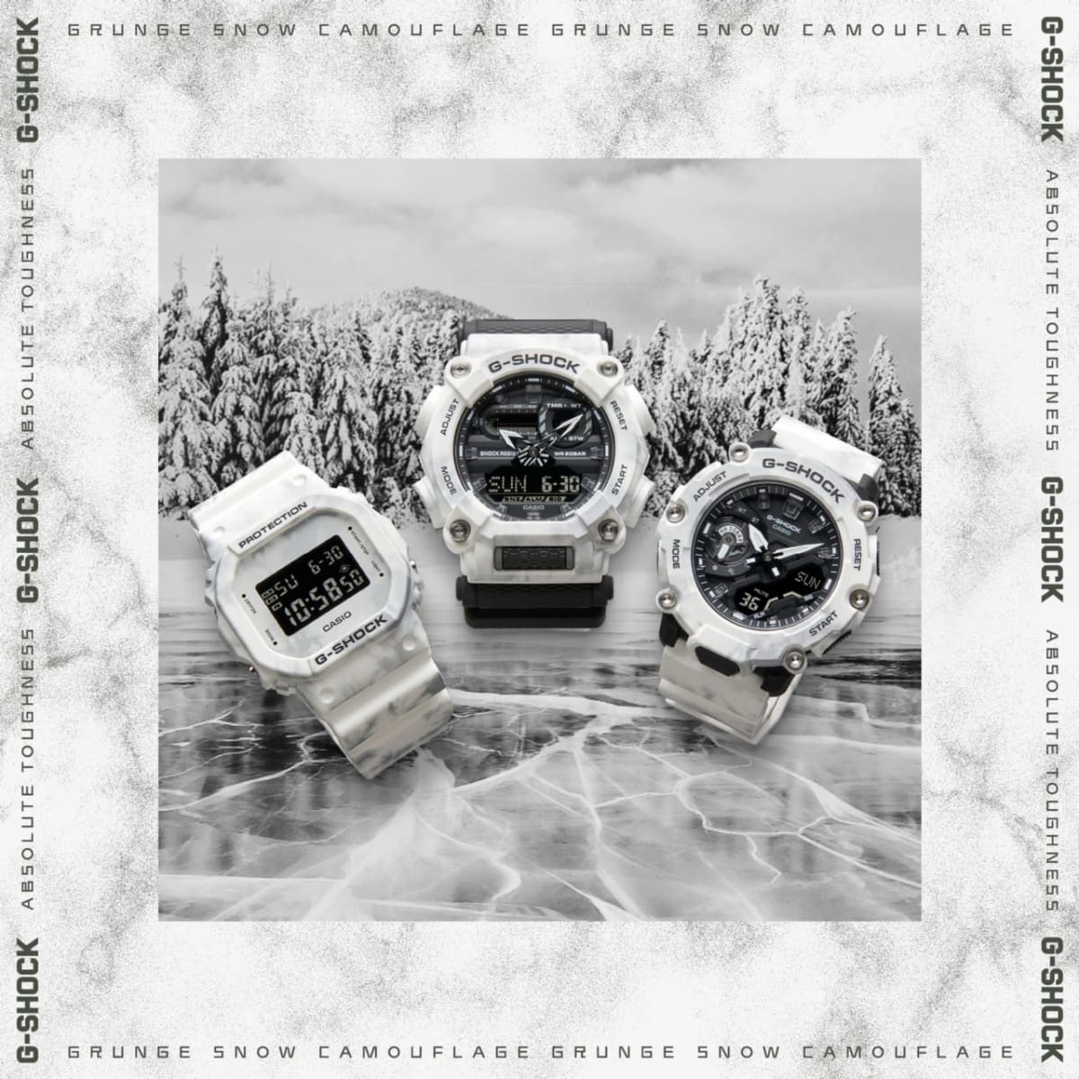From left: DW-5600GC-7, GA-900GC-7A, GA-2200GC-7A