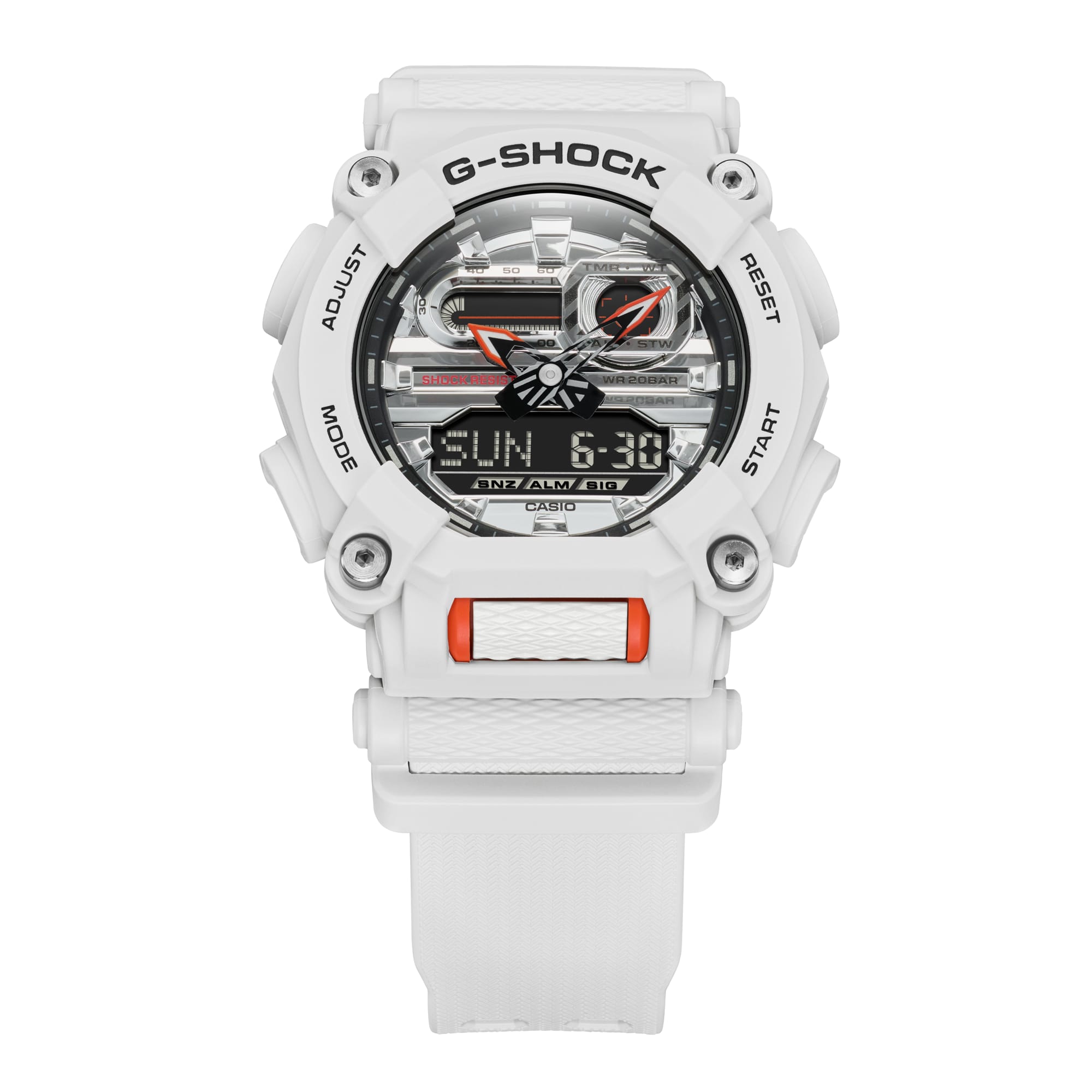 GA-900AS-7AJF # 在庫あり #ホワイト #オレンジ #十角ベゼル #G-SHOCK