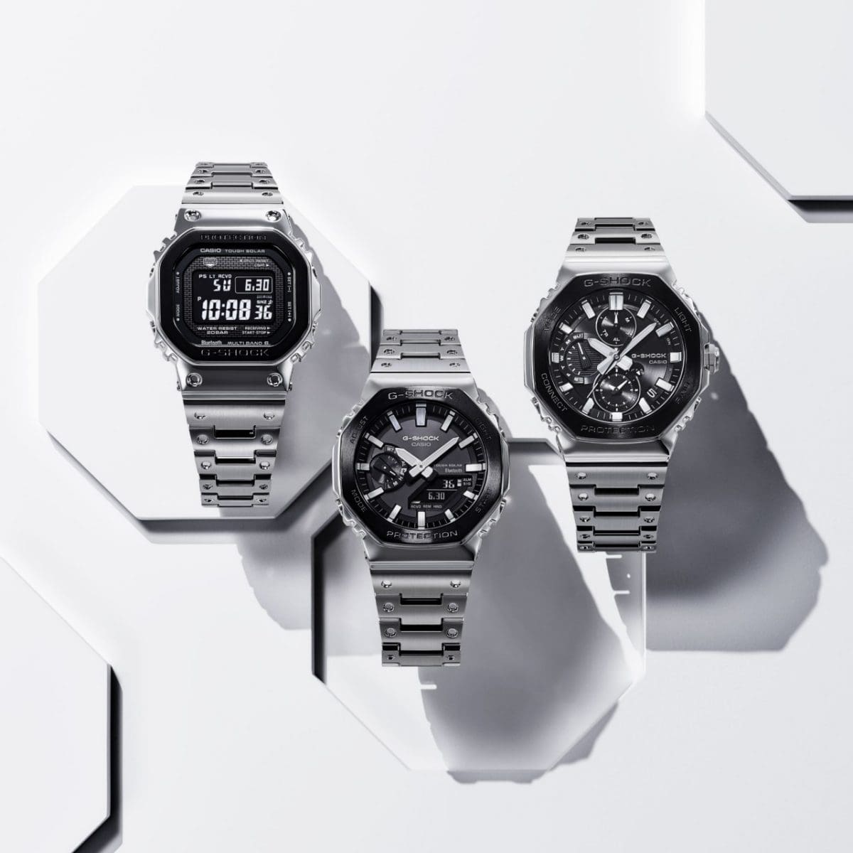From left: GMW-B5000BT-1, GM-B2100BT-1A, GMC-B2100BT-1A