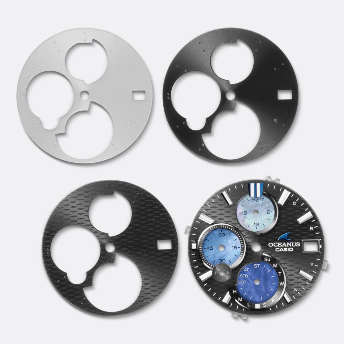 OCW-S7000AP-1A 阿波藍と白蝶貝が見せる、移りゆく青の表情。 ※画像はOCW-S7000AP-1Aです