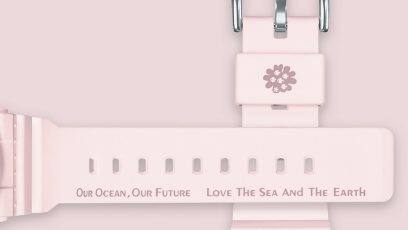 BA-110AQ-4A ប្រអប់ និងខ្សែនាឡិកាត្រូវបានបំផុសគំនិត​ដោយពណ៌ផ្កាថ្ម