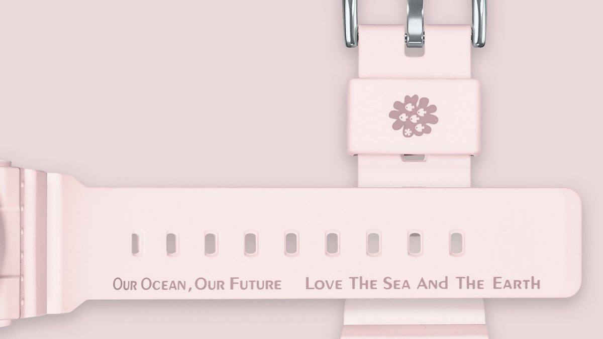 BA-110AQ-4A ប្រអប់ និងខ្សែនាឡិកាត្រូវបានបំផុសគំនិត​ដោយពណ៌ផ្កាថ្ម