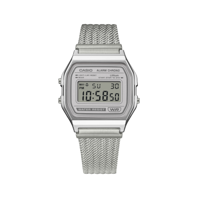CASIO A158WEM-7 시계 실버 #5