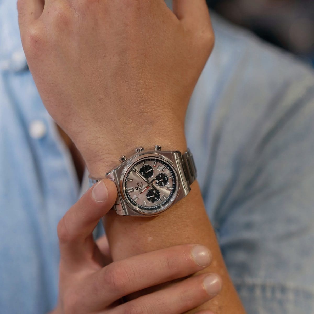 EDIFICE EFB-730D-7AV 시계 실버 #2