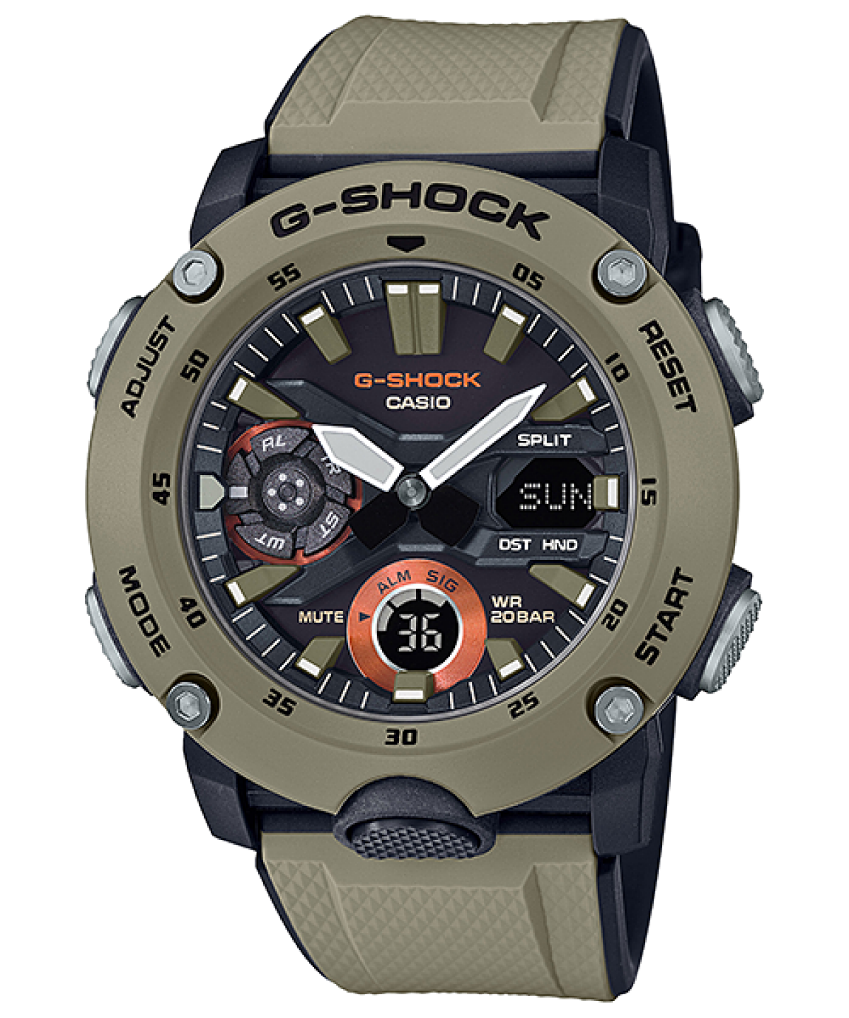 G-SHOCK GA-2000-5A 시계 그린 #1