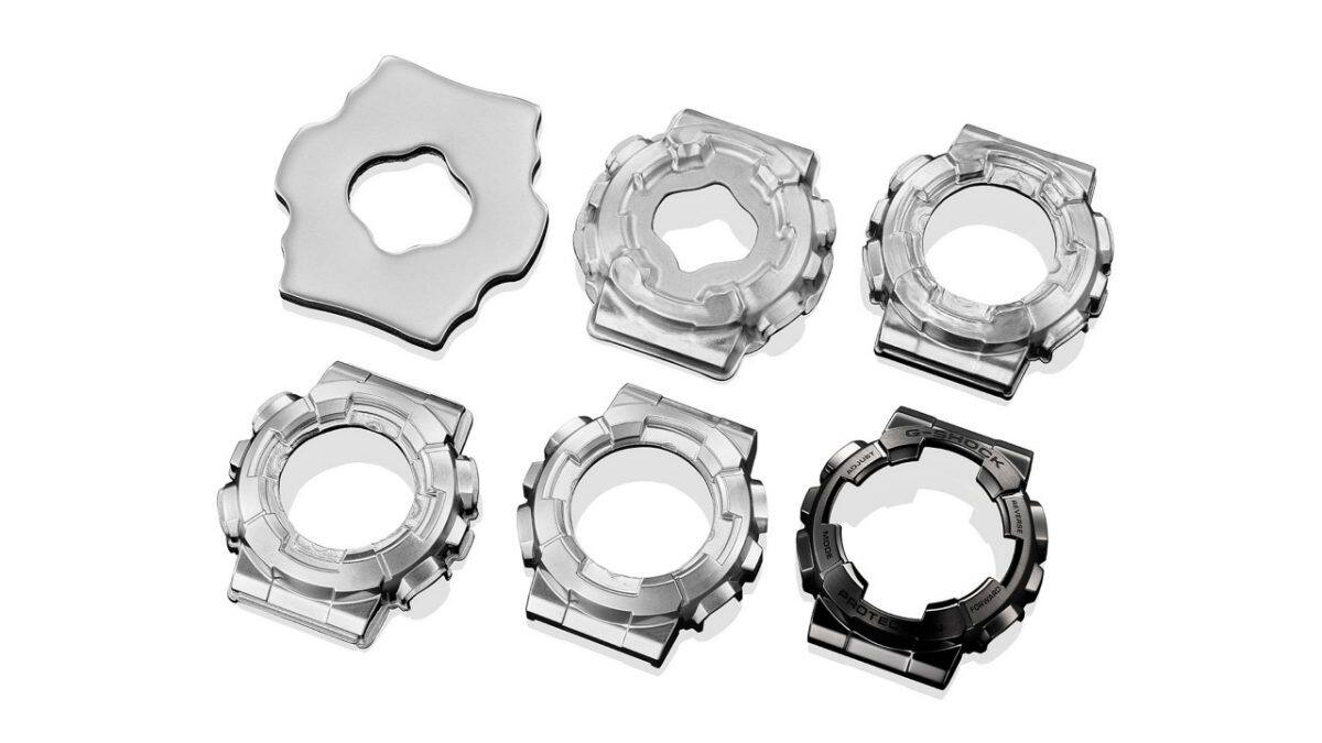 복잡한 형태의 금속 베젤이 특징인 GM-110BD-1A9의 내충격성 구조 #3