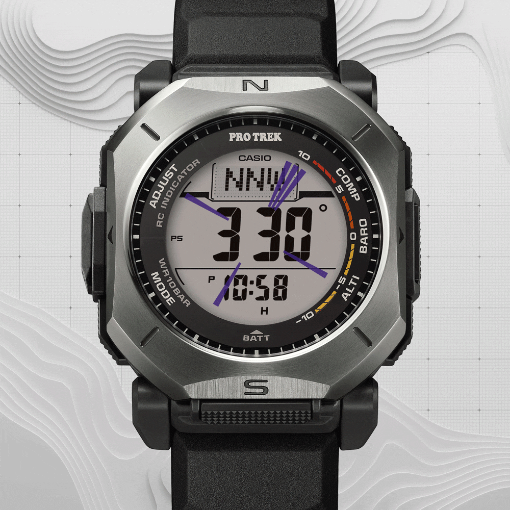 PRW-69YB-3 La pantalla LCD dúplex mejora la legibilidad de la brújula * En la imagen, se muestra el PRW-69Y-1.