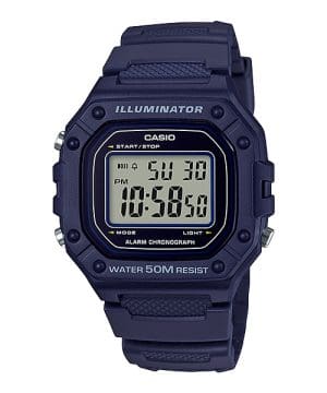 Reloj Casio Hombre W-218h Deportivo Sumergible Luz Color de la malla  Celeste Color del bisel Celeste Color del fondo Natural