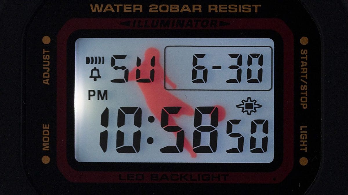 مصباح شديد الإضاءة في ساعة DW-5600AI-1 يشتمل على صورة ظلية تخلد الهدف الأسطوري لإنييستا #5