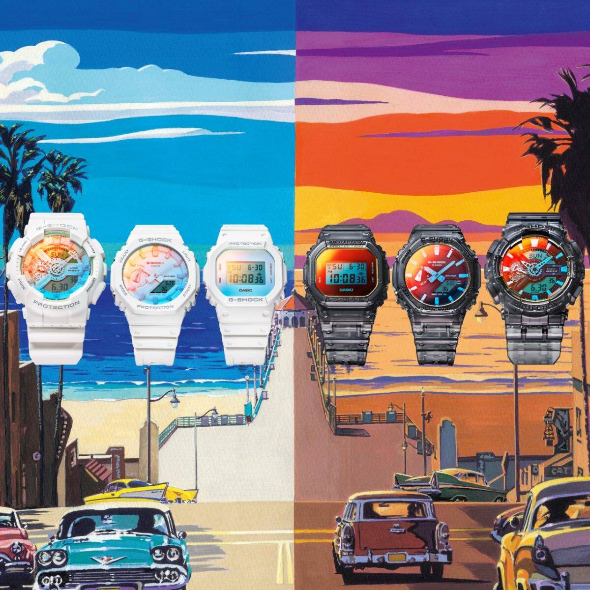 من اليسار: GA-110TL-7A, GA-2100TL-7A, DW-5600TL-7, DW-5600TLS-8, GA-2100TLS-8A, GA-110TLS-8A #7