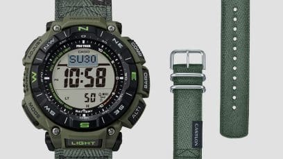 ساعة PRG-340B-3 مع سوار قماشي مثبط للهب باللون الأخضر الزيتوني #3