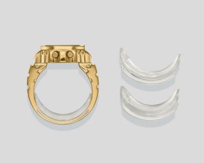 CRW-001G-9 The ring fits a size 22 finger (US 10.5, EU U). Two size-adjusting spacers for sizes 19 and 16 are also included. #7