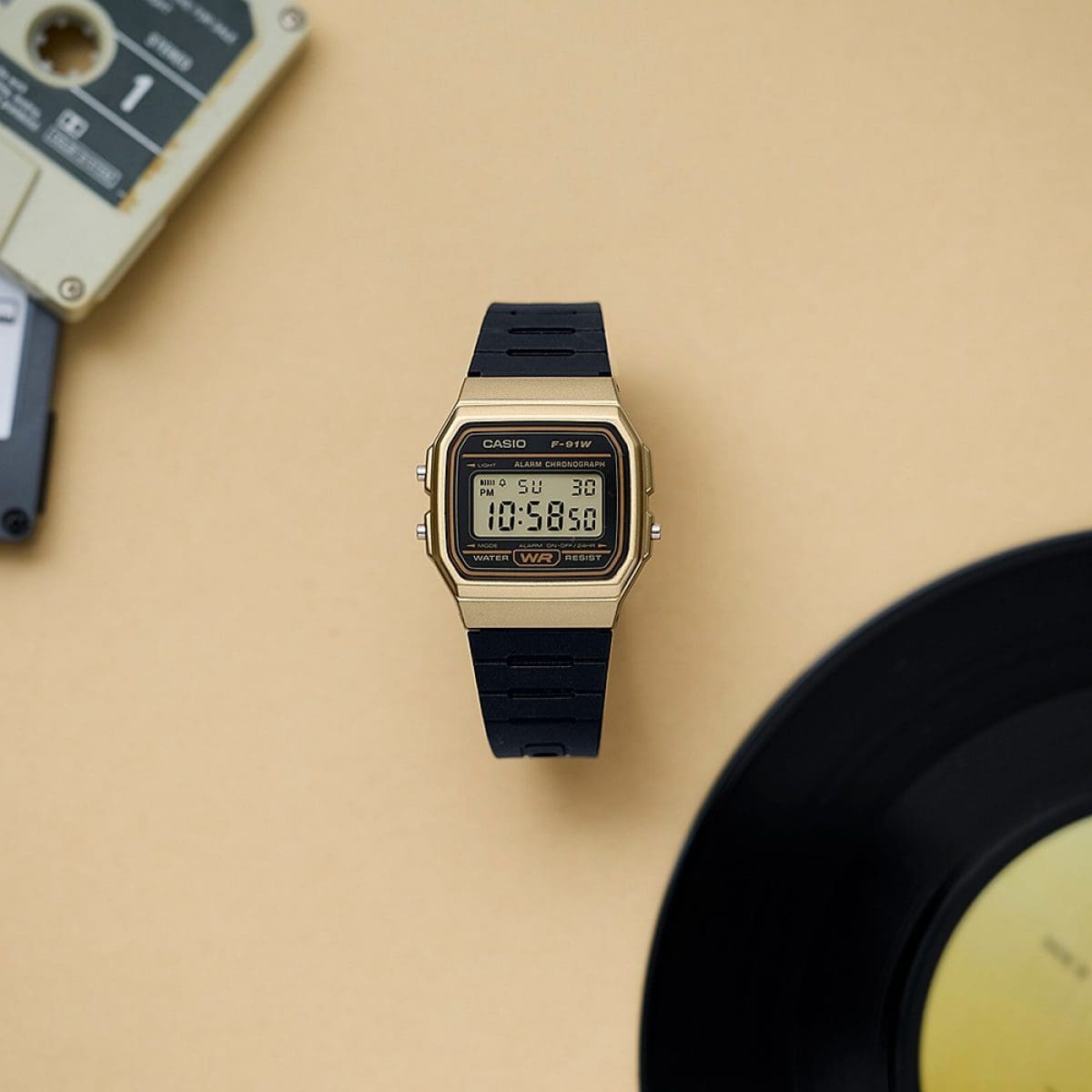 CASIO F-91WM-9A Watch Gold #3