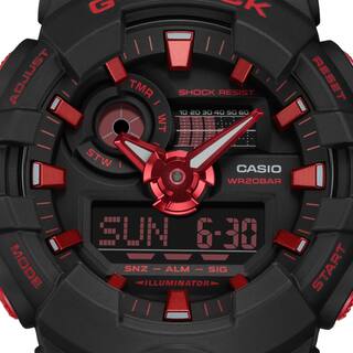 Casio G-Shock GA-700BBR-1A Orologio Uomo Analogico-Digitale - Cassa In Resina Nero-Rossa, Robustezza E Stile
