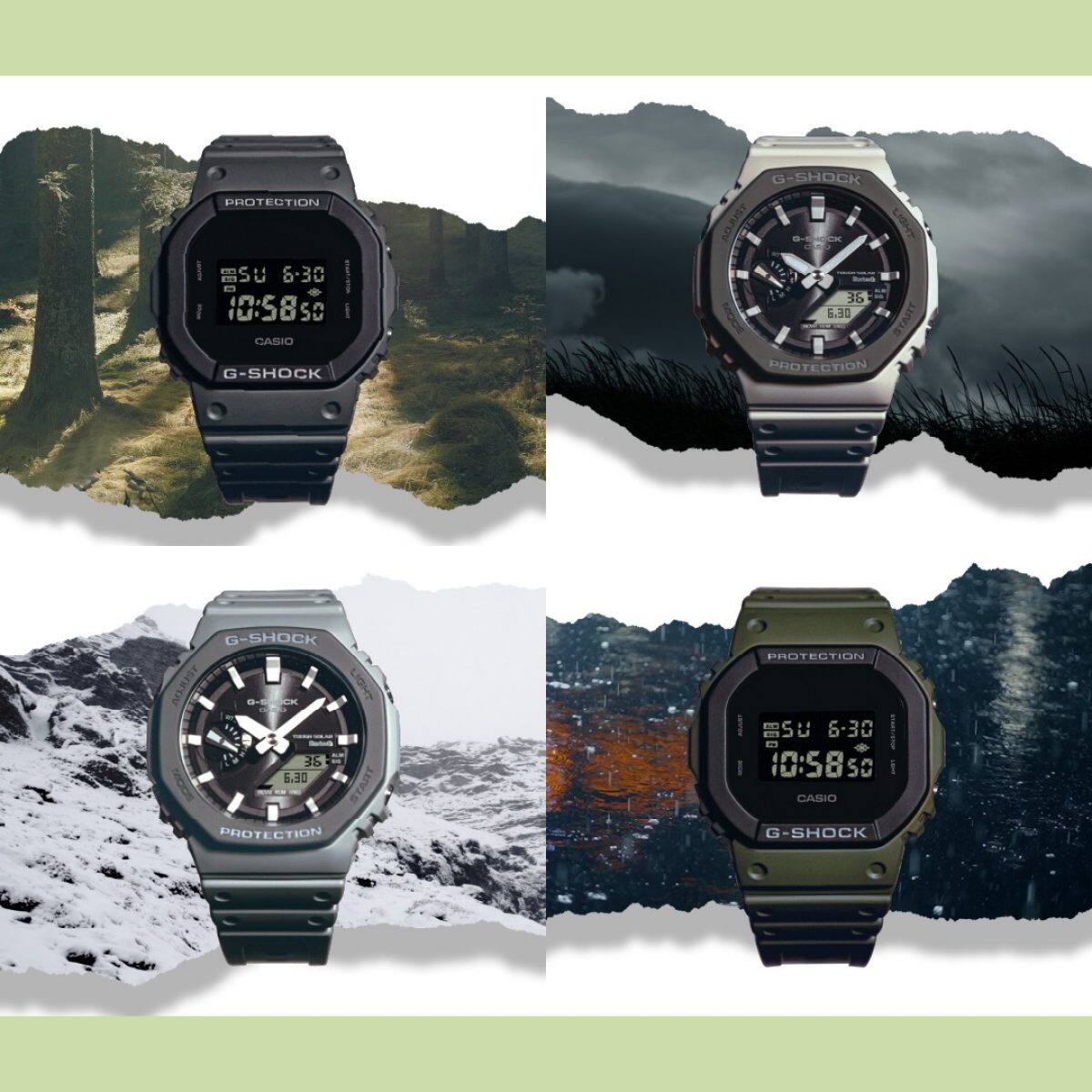 Clockwise from top right: GA-B2100LUU-5A, DW-5610UU-3, GA-B2100LUU-8A, DW-5610UU-8 #6