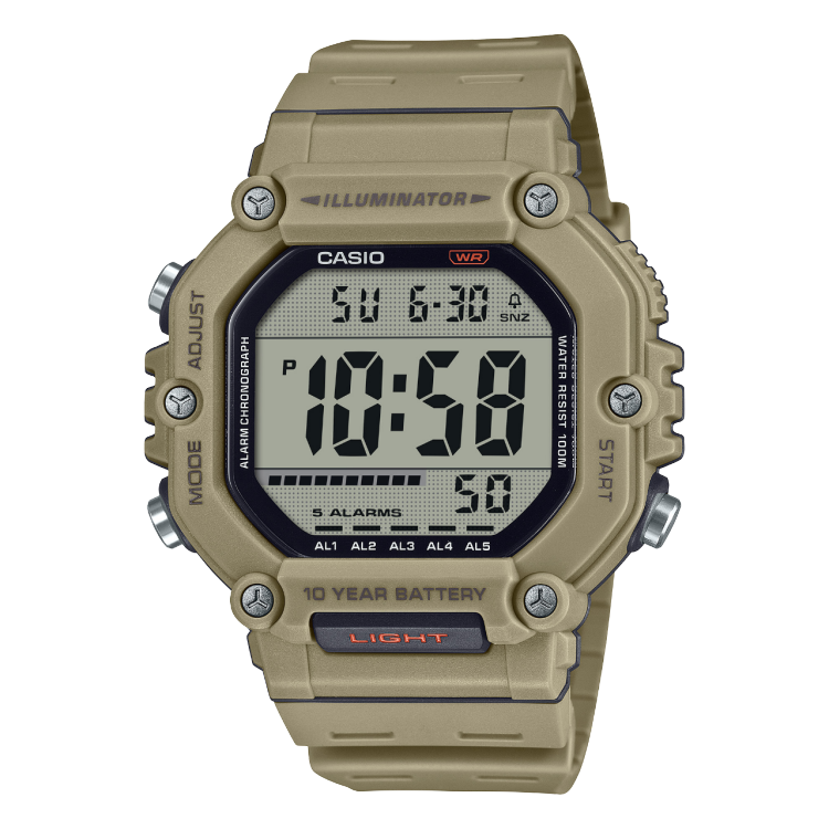 Casio Orologio Casual AE-1600H-1AVCF - Digitale Con Illuminatore LED, Cronometro, 5 Allarmi, Timer, Doppio Fuso, 10 Anni Batteria - 4