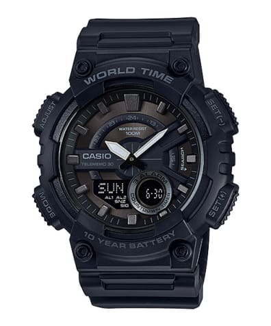 Casio Orologio Analogico-Digitale AEQ-120W-1BVCF – 100m Water Resistant – Telememo 30 Contatti - 4