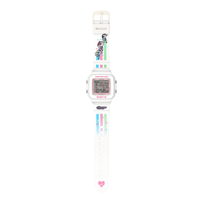 vista del Reloj CASIO G-SHOCK Chicas superpoderosas BGD-10KPP-7CR blanco