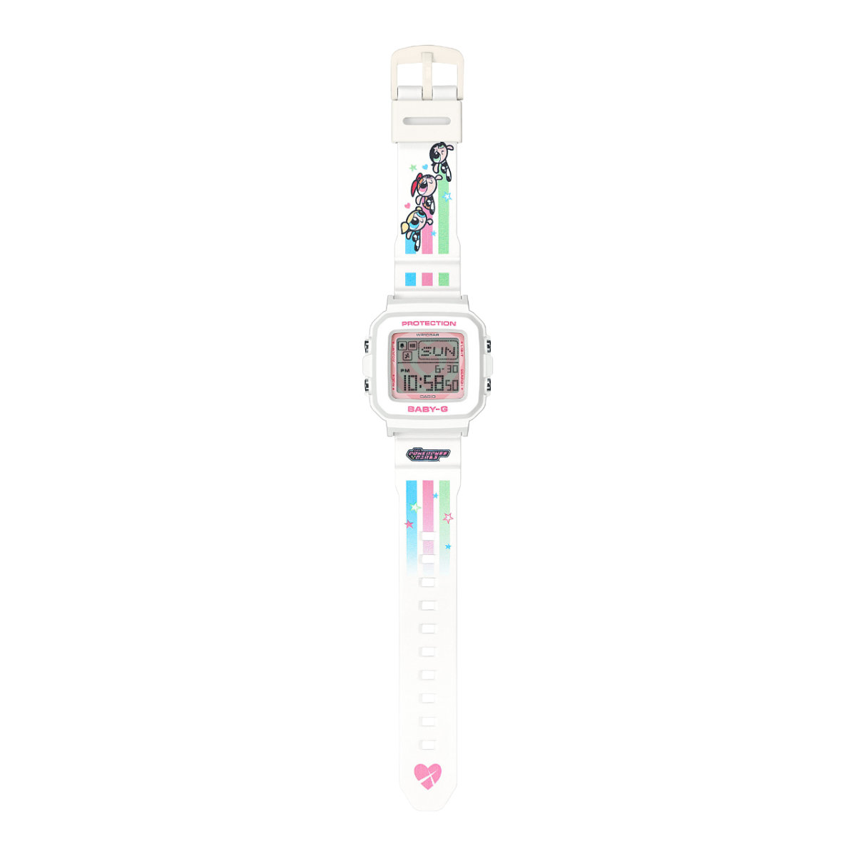 vista del Reloj CASIO G-SHOCK Chicas superpoderosas BGD-10KPP-7CR blanco