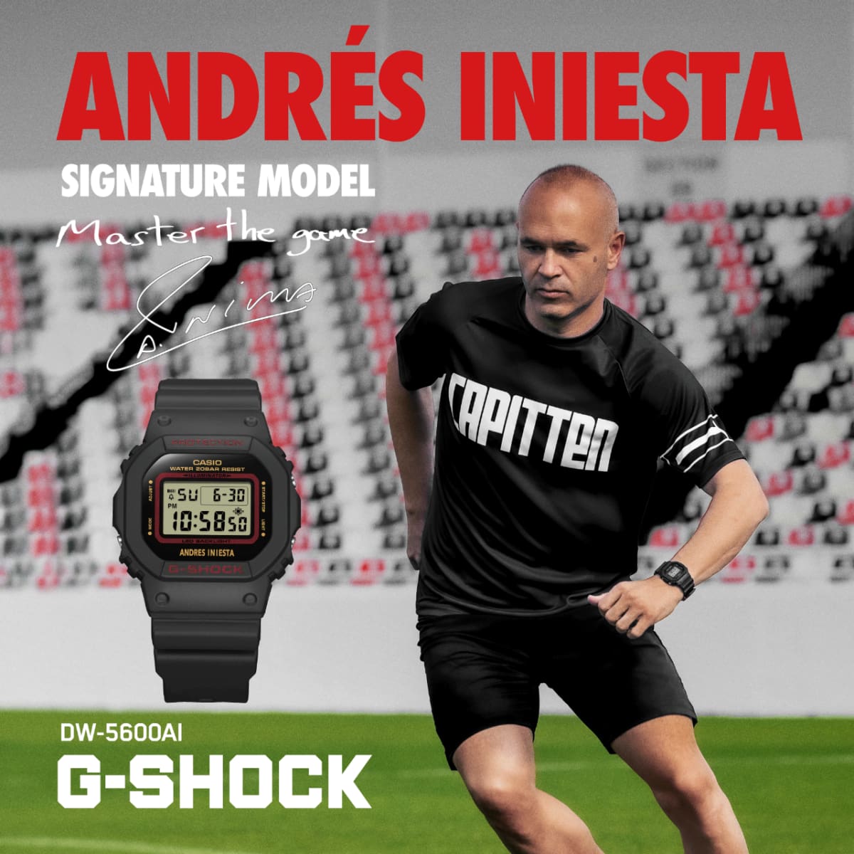 Reloj Andres Iniesta CASIO G-SHOCK DW-5600AI-1  futbol