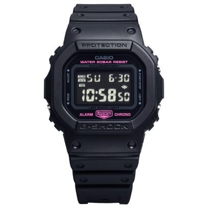Reloj casual CASIO G-Shock Pink Ribbon DW-5600PK-1 negro