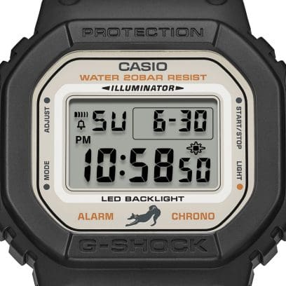 pantalla digital del Reloj CASIO G-SHOCK Shiba Inu DW-5600HB-1 bicolor