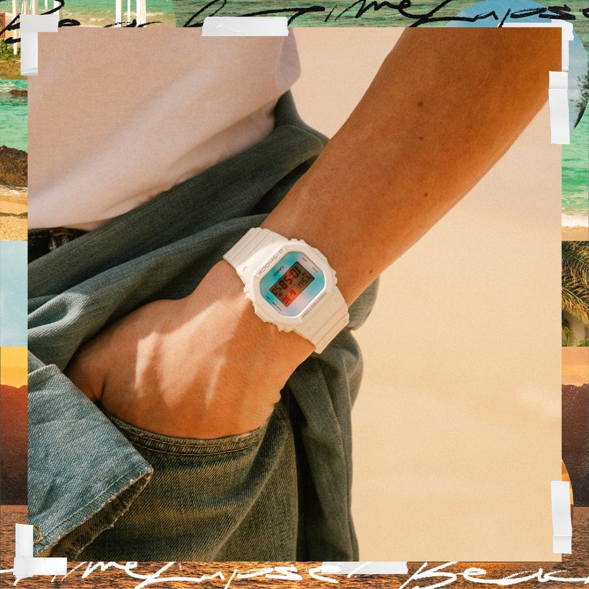 Reloj CASIO G-SHOCK Beach Time Lapse DW-5600TL-7 blanco