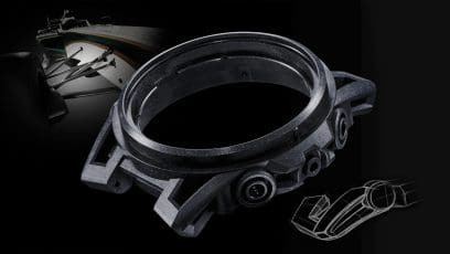 EQS-960PB-1AV Carcasa de resina reforzada con fibra de carbono con diseño de brazo en suspensión