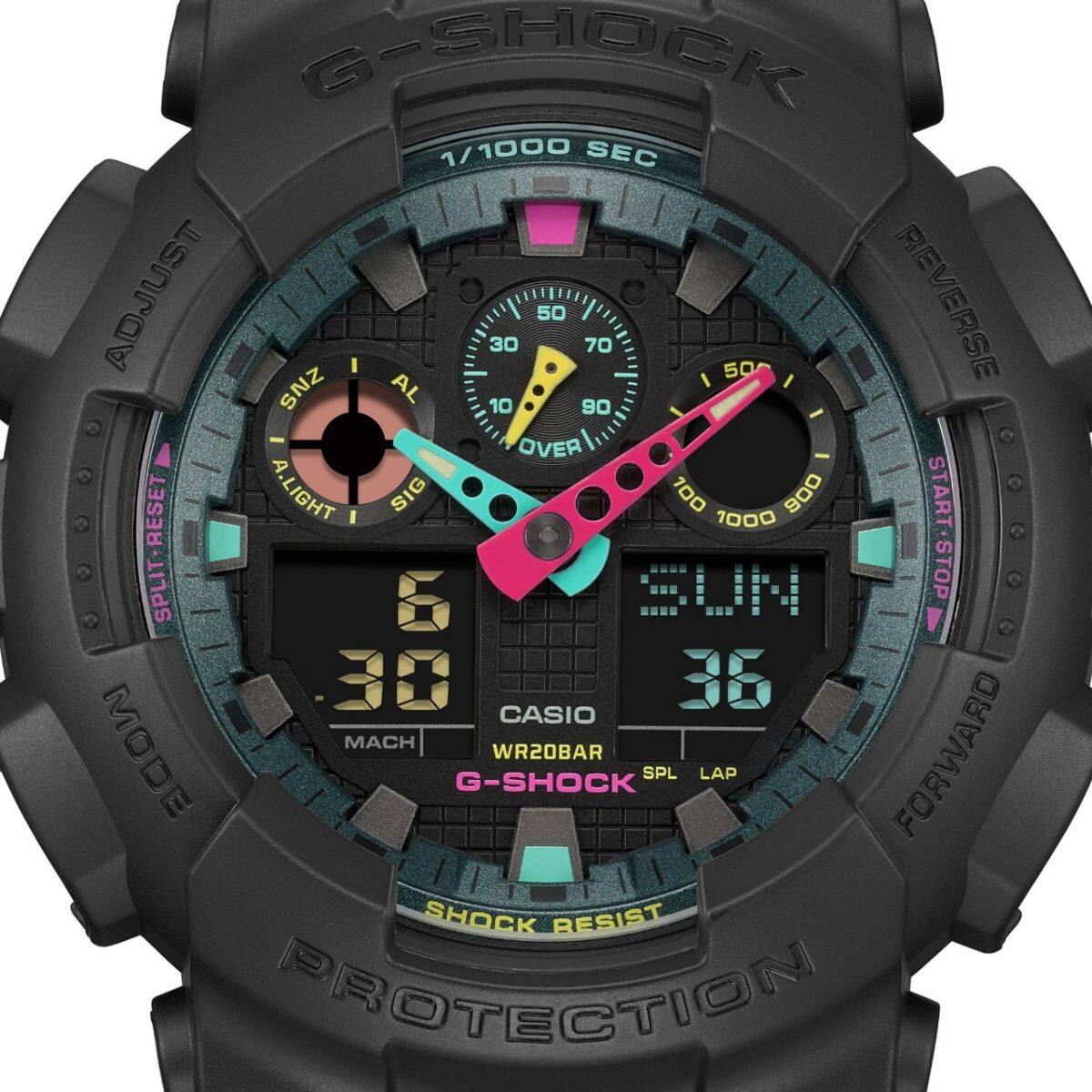 Reloj CASIO G-SHOCK MULTI FLUORESCENT NEGRO GA-100MF-1A