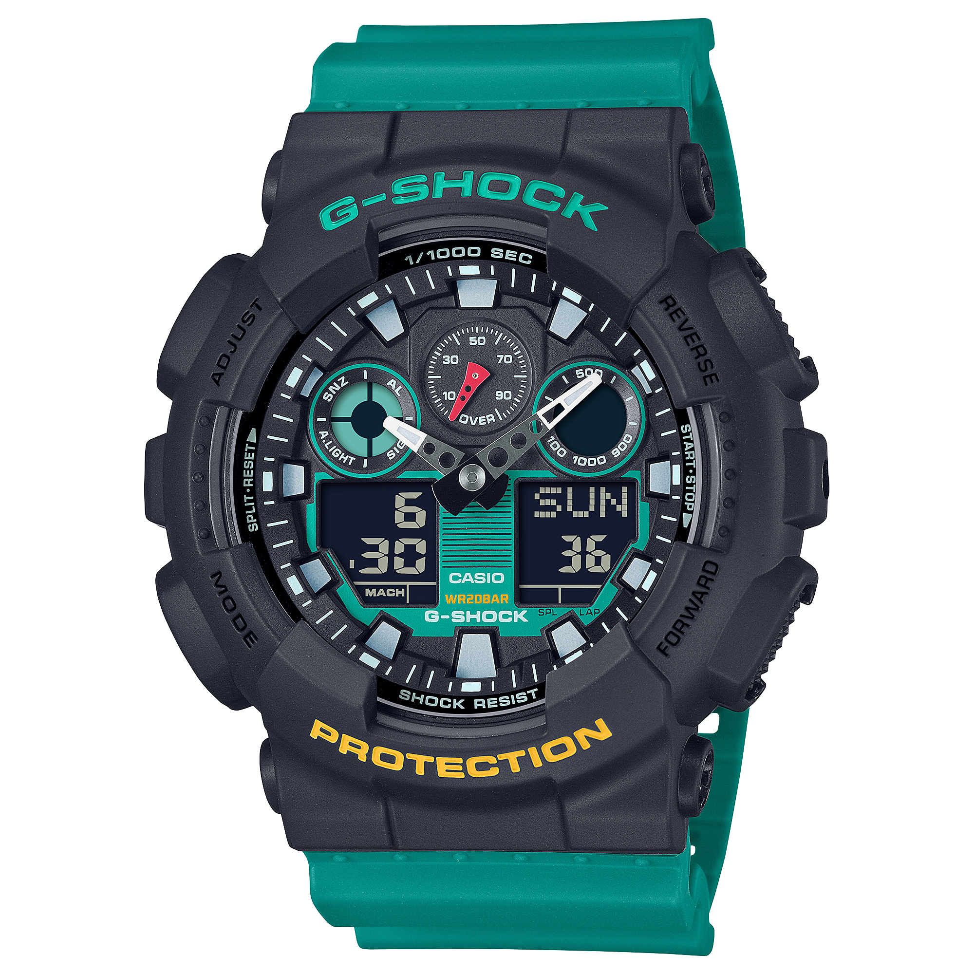CASIO G-SHOCK GA-100MT-1A3JF Mix メンズ 腕時計 GA-100MT-1A3 | G-SHOCK ANALÓGICO DIGITAL Negro | CASIO