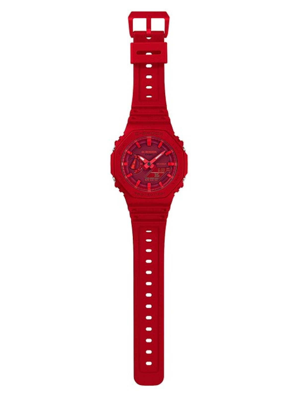 Casio G-Shock GA-2100-4ADR Reloj analógico de cuarzo rojo resina para  hombre, Azul, Casual