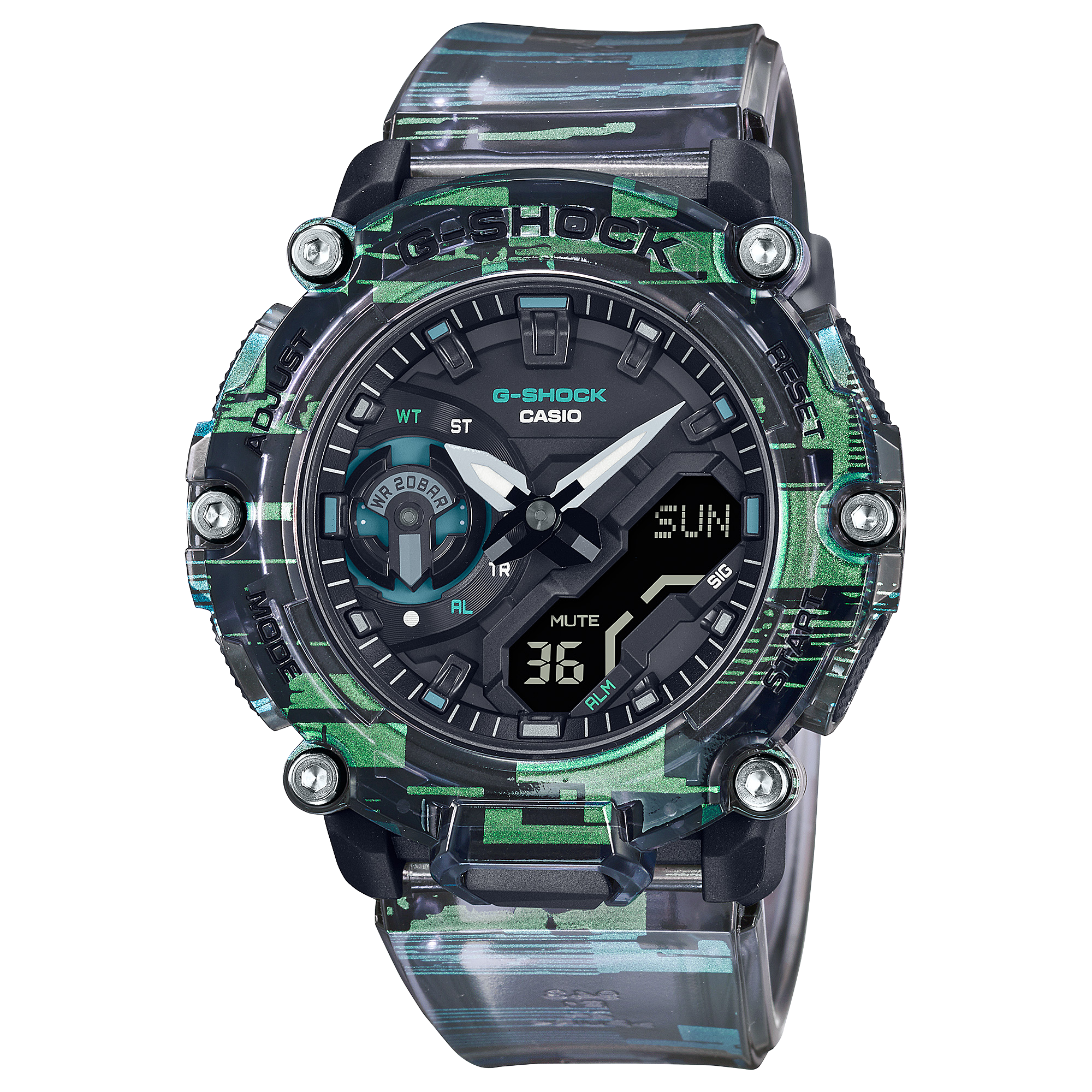 Orologio sportivo da uomo Casio G-Shock GA-2200NN-1A con cinturino traslucido