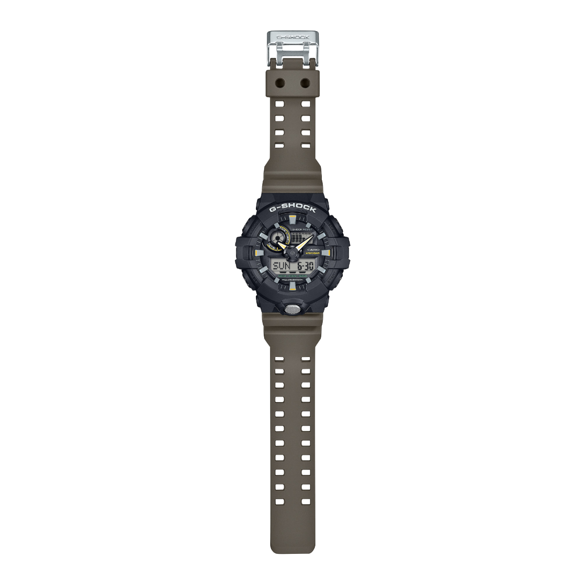 frente del Reloj Casio G-SHOCK Two-one Utility Colors GA-710TU-1A3 verde olivo