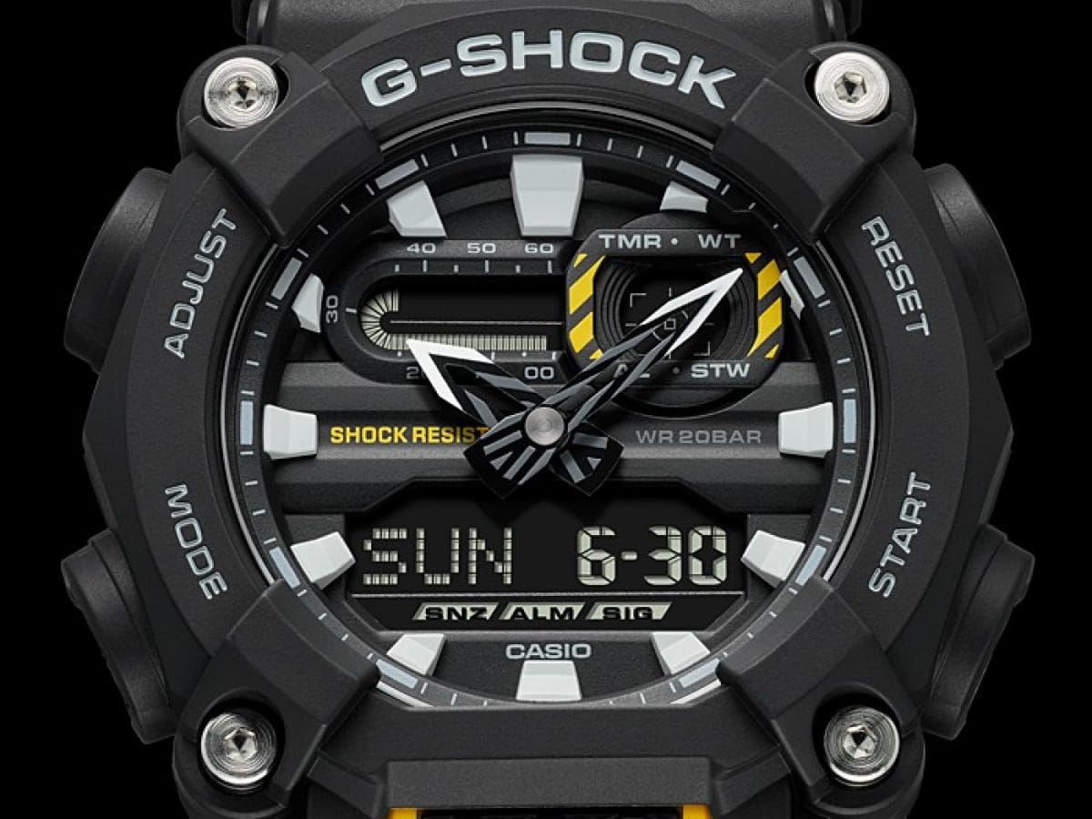 Ripley - RELOJ CASIO G-SHOCK GA900A-1A9 DIGITAL ANALÓGICO ACUÁTICO LUZ LED  CRONÓMETRO ALARMA - AMARILLO NEGRO